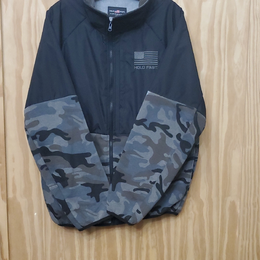 Men's Black and Gray Camo Jacket